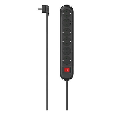 Hama 00223132 Steckdosenleiste, 6-fach, 90° gedreht, Schalter, Wandmontage, 2 m, Schwarz Hama 00223132 Steckdosenleiste, 6-fach, 90° gedreht, Schalter, Wandmontage, 2 m, Schwarz von Hama