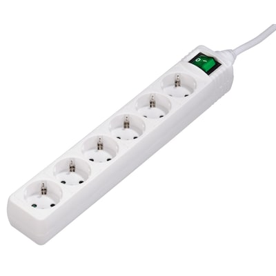 Hama 00223152 Steckdosenleiste, 6-fach, Überspannungsschutz, Schalter, 1,4 m, Weiß Hama 00223152 Steckdosenleiste, 6-fach, Überspannungsschutz, Schalter, 1,4 m, Weiß von Hama