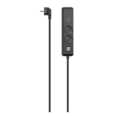 Hama 00223188 Steckdosenleiste, 2-fach, USB-C/A 65W, PD, Schalter, 1,4 m, Schwarz/Grau Hama 00223188 Steckdosenleiste, 2-fach, USB-C/A 65W, PD, Schalter, 1,4 m, Schwarz/Grau von Hama