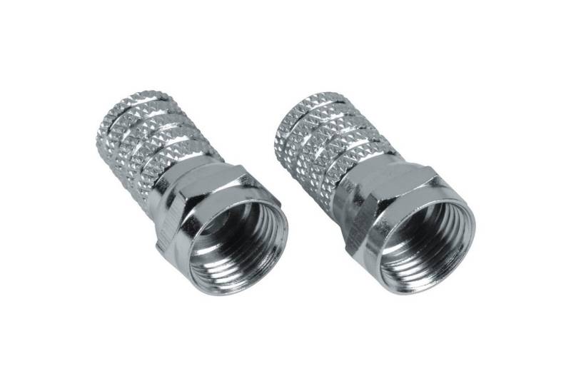 Hama 100x F-Stecker 5,8mm Sat Verbinder DVB-S2 Video-Adapter F-Stecker zu Rohkabel, 1 cm, 100er Pack, schraubbar, passend für Koaxial-Kabel Koax-Kabel von Hama