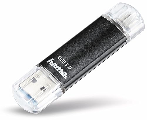 Hama 128GB USB-Speicherstick mit USB 3.0 & microUSB (2-in-1 USB-Stick, z.B. für Android Handy, Tablet, Computer, Notebook, PC, Laptop, MacBook, OTG, 40MB/s) Handy-Stick, Doppel Memory-Stick schwarz von Hama