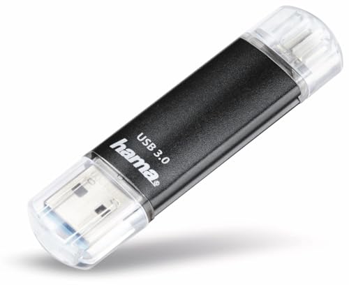 Hama 128GB USB-Speicherstick mit USB 3.0 & microUSB (2-in-1 USB-Stick, z.B. für Android Handy, Tablet, Computer, Notebook, PC, Laptop, MacBook, OTG, 40MB/s) Handy-Stick, Doppel Memory-Stick schwarz von Hama