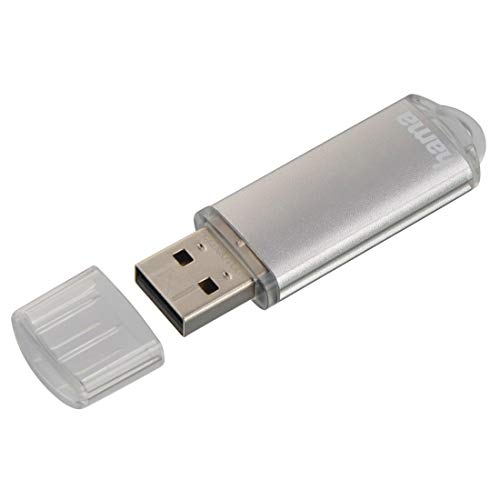 Hama 128GB USB-Stick USB 2.0 Datenstick (15 MB/s Datentransfer, USB-Stick mit Öse zur Befestigung am Schlüsselring, Speicherstick, Memory Stick mit Verschlusskappe, z. B. für Windows/MacBook) silber von Hama