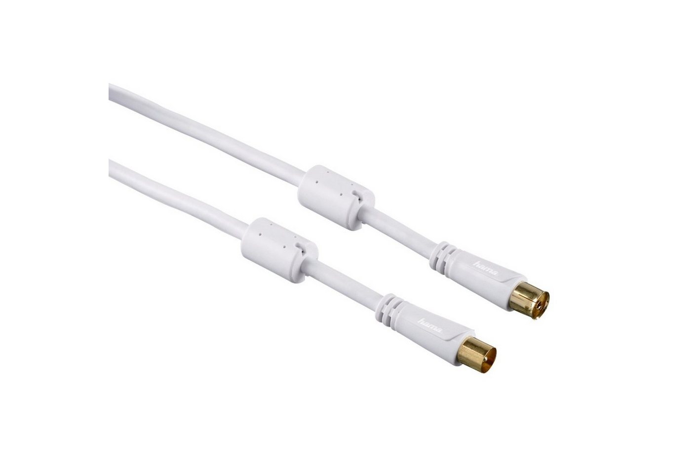 Hama 15m Antennen-Kabel 100db Koaxial-Kabel Weiß Video-Kabel, Koax, Kein (1500 cm), Koax-Kabel für HD TV 4K, 100 db, 3x geschirmt, Filter, vergoldet, 15m von Hama