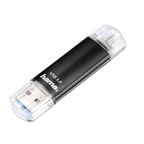 Hama 16GB USB-Speicherstick mit USB 3.0 & microUSB (2-in-1 USB-Stick, z.B. für Android Handy, Tablet, Computer, Notebook, PC, Laptop, MacBook, OTG, 40MB/s) Handy-Stick, Doppel Memory-Stick schwarz von Hama