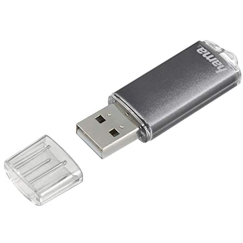Hama 16GB USB-Stick USB 2.0 Datenstick (10 MB/s Datentransfer, USB-Stick mit Öse zur Befestigung am Schlüsselring, Speicherstick, Memory Stick mit Verschlusskappe, geeignet für Windows/MacBook) grau von Hama