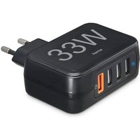 Hama 201629 Schnellladegerät 4 Ports, Qualcomm® 3.0, 1x USB-A QC, 3x USB-A, 33 W, Schw. von Hama