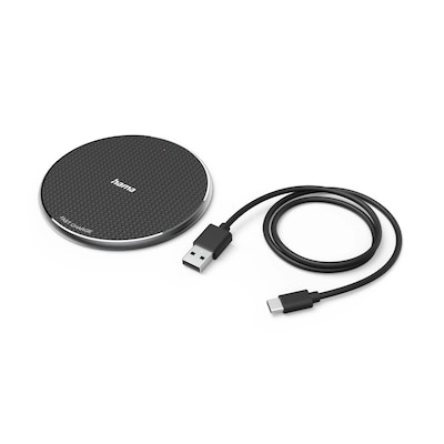 Hama 201683 Wireless Charger "QI-FC10", 10 W, kabelloses Smartphone-Ladepad, Schwarz Hama 201683 Wireless Charger "QI-FC10", 10 W, kabelloses Smartphone-Ladepad, Schwarz von Hama