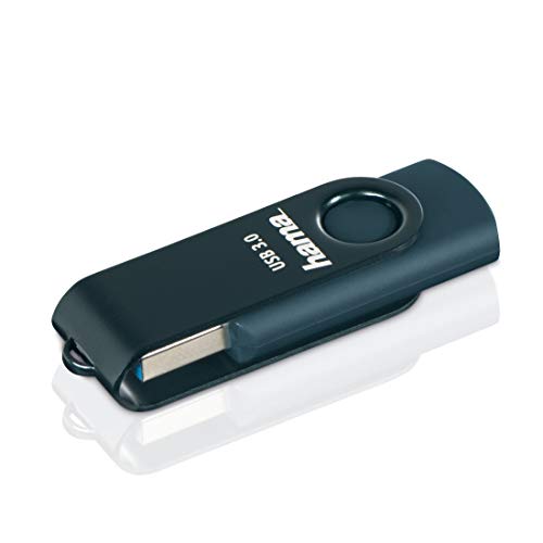 Hama 256 GB USB-Stick USB 3 Datenstick (90 MB/s Datentransfer, mit Öse zur Befestigung am Schlüsselring, Speicherstick, Memory Stick aus Metall, geeignet für Windows/MacBook) Petrolblau von Hama