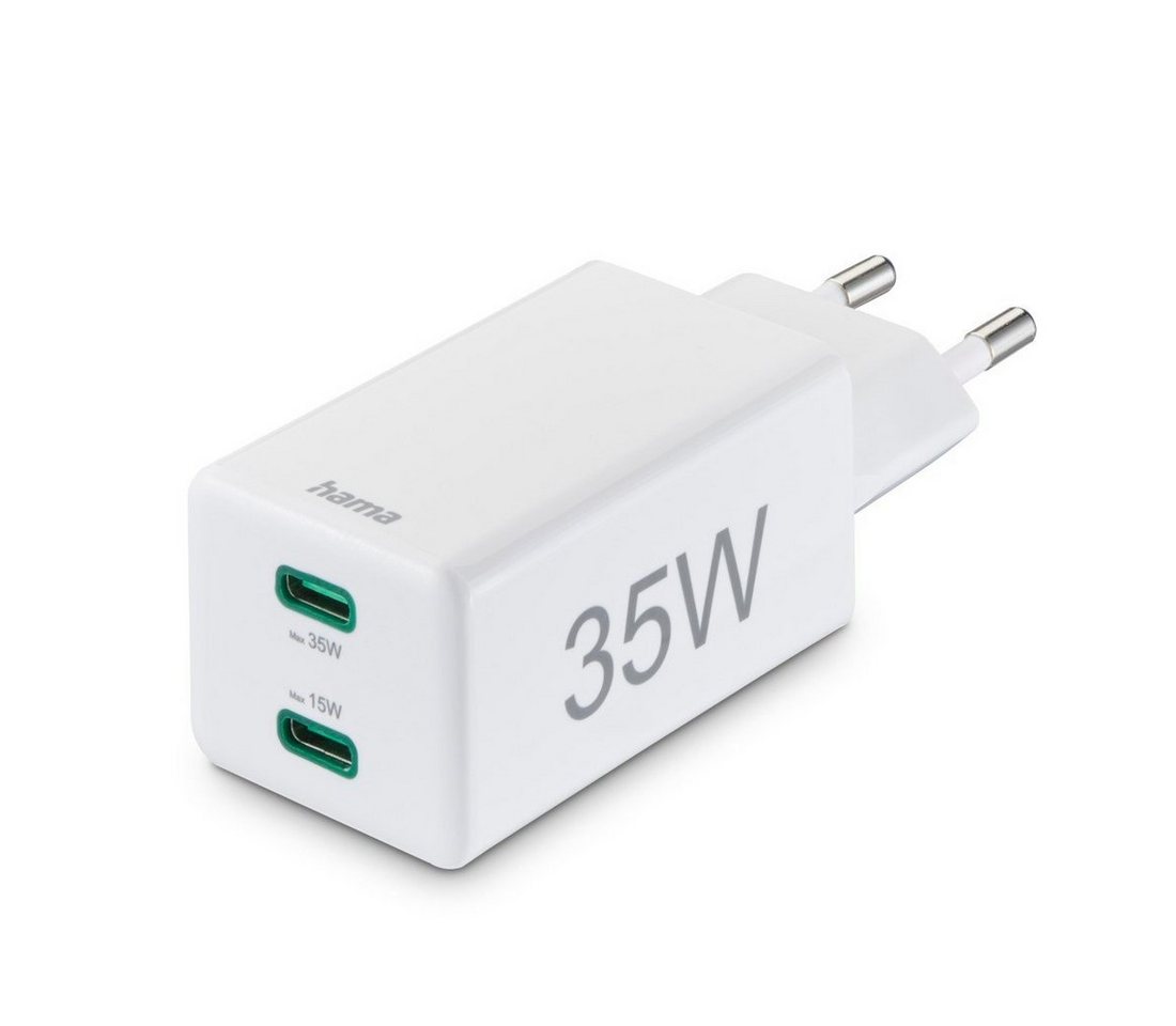 Hama 2fach USB-Ladestecker 35 W, 2x USB-C, Schnellladegerät Handy Netzteil USB-Ladegerät von Hama