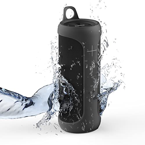 Hama 2in1 Bluetooth-Lautsprecher-Set Twin 3.0 wasserdicht 30W (teilbares Speaker-Set kabellos, 2 tragbare Bluetooth-Boxen, schwimmende Musikbox wasserfest IP67, 10h Akku, True Wireless Stereo) schwarz von Hama