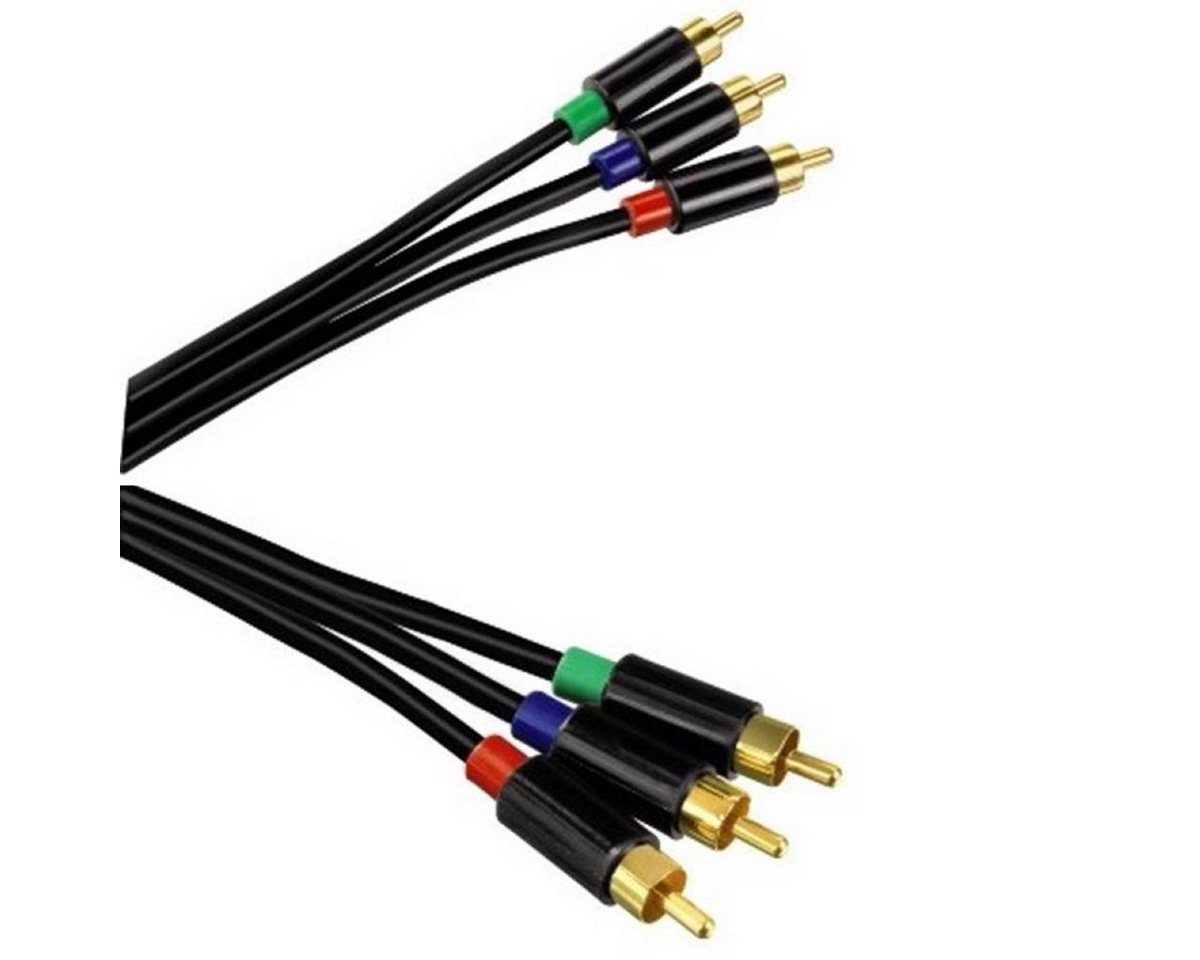 Hama 3m YUV RGB Component-Kabel Gold Audio-Kabel, Cinch, Kein (500 cm), Komponenten-Kabel HD TV, vergoldet, 3x RCA Cinch-Stecker für TV etc. von Hama