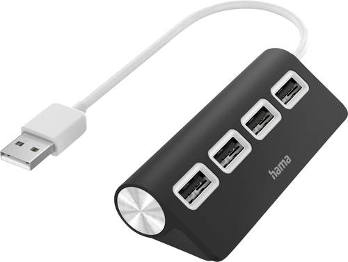 Hama 4 Port USB 2.0-Hub Schwarz von Hama