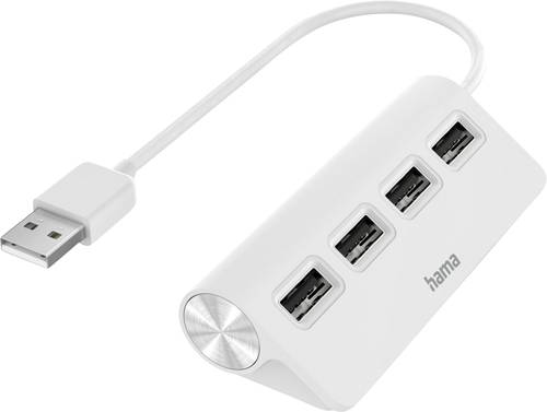 Hama 4 Port USB 2.0-Hub Weiß von Hama