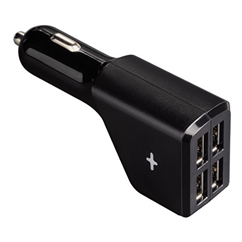 Hama 4-Port USB Kfz-Ladegerät Auto-Detect, maximale Ladegeschwindigkeit durch automatische Geräterkennung (für Apple-Geräte, Smartphones, Tablets, MP3-Player etc.) schwarz von Hama