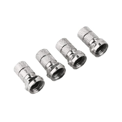 Hama 4 x F-Stecker für 7 mm Koax Kabel, schraubbar, zum Anschluss an LNB, Multischalter, Receiver von Hama