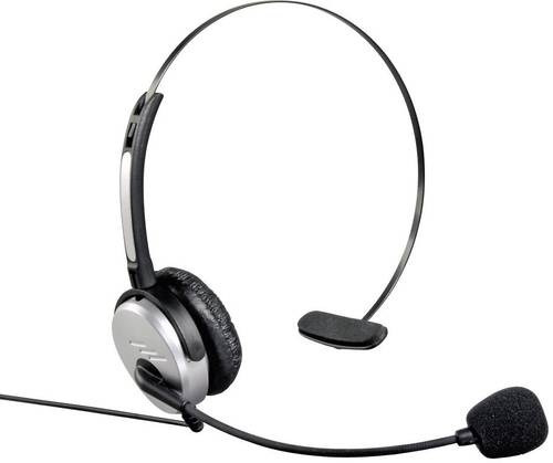 Hama 40625 Telefon On Ear Headset kabelgebunden Mono Silber, Schwarz von Hama