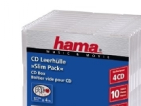 Hama 4x CD-Hülle slim 4 CDs/DVDs/Blu-ray-Discs Polystyrol Transparent 10 Stück (B x H x T) 142 x 124 x 10 mm 00051273 von Hama