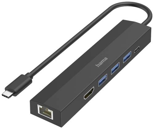 Hama 6 Port USB 3.2 Gen 1-Hub (USB 3.0) mit Schnellladeport, mit USB-C® Stecker, Ultra HD-fähig Sc von Hama