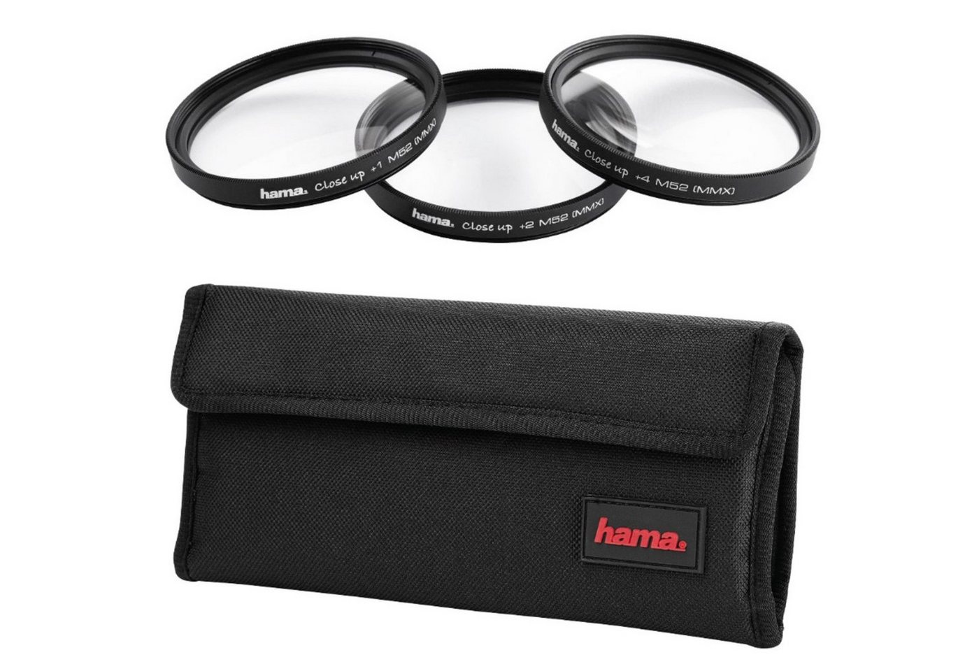 Hama 62mm Nahlinsen-Set +1 +2 +4 Filtertasche Objektivzubehör (Close-Up Filter, Makro-Linse, für Spiegelreflex-Kamera, DSLR, SLR etc) von Hama