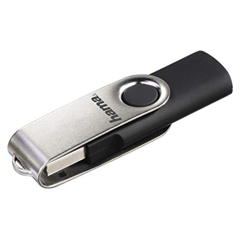 Hama 64 GB USB-Stick USB 2.0 Datenstick (15 MB/s Datentransfer, mit Öse zur Befestigung am Schlüsselring, Speicherstick, Memory Stick aus Metall, geeignet für Windows/MacBook) silber von Hama