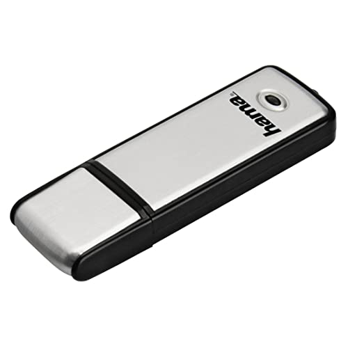 Hama 64GB USB-Stick USB 2.0 Datenstick (15 MB/s Datentransfer, inkl. LED-Funktionsanzeige, Speicherstick, Memory Stick mit Verschlusskappe, geeignet für Windows/MacBook) Silber von Hama
