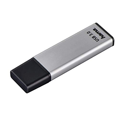Hama 64GB USB-Stick USB 3.0 Datenstick (70 MB/s Datentransfer, USB-Stick mit Öse zur Befestigung am Schlüsselring, Speicherstick, Memory Stick mit Verschlusskappe, geeignet für Windows/MacBook) silber von Hama