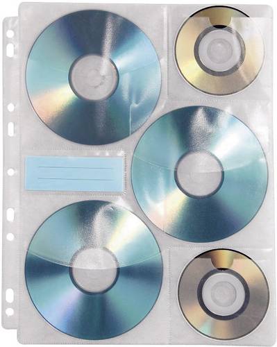 Hama 6fach CD/DVD Ordner-Hülle 6 CDs/DVDs/Blu-rays Kunststoff Transparent-Weiß 10 St. (B x H x T) von Hama