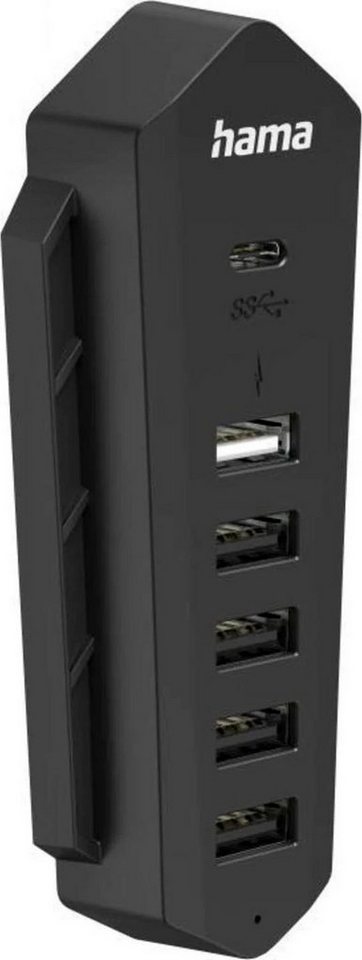 Hama 6in1 USB Hub für Playstation 5, 6 Ports (1x USB C, 5x USB A), Schwarz Gaming-Adapter zu USB 2.0 von Hama