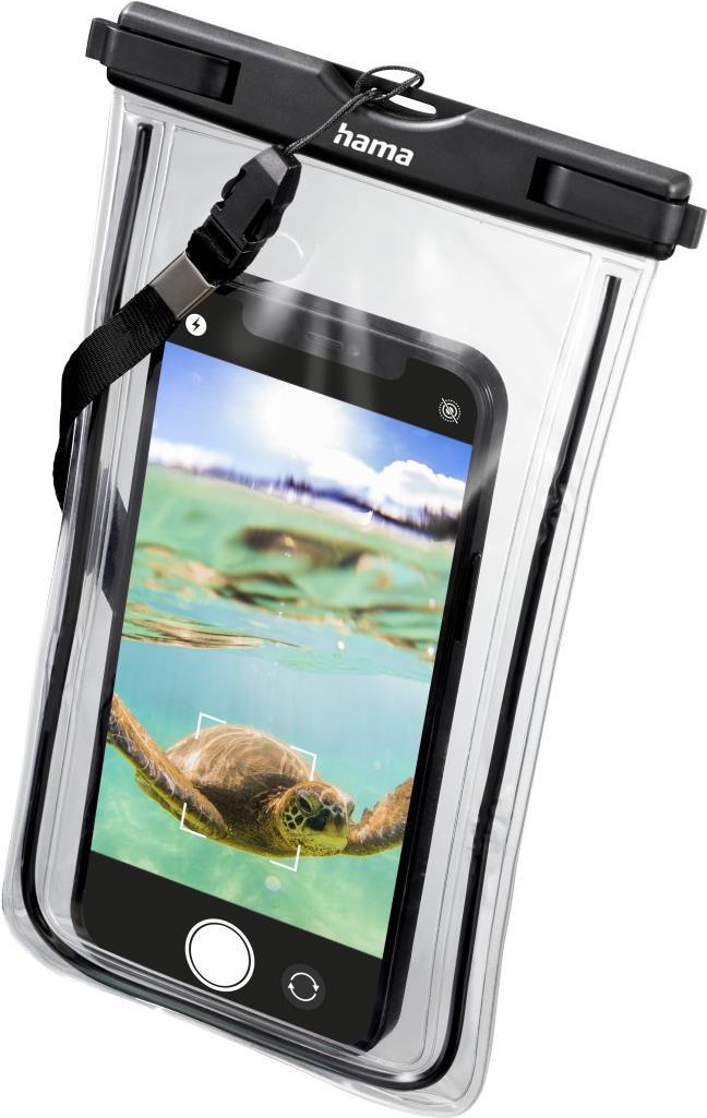 Hama Active Line Finest Sports - Wasserdichtes Schutzgehäuse für Mobiltelefon - XXL - PVC - Schwarz, durchsichtig (bis zu 12,70cm (5)) (00177999) von Hama