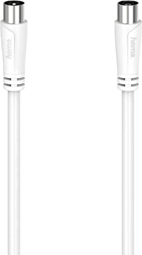 Hama Antennenkabel 90 DB (Antennenstecker, Antennenbuchse, Koaxial, für TV, Kabel-TV, 0,75 m) weiß von Hama