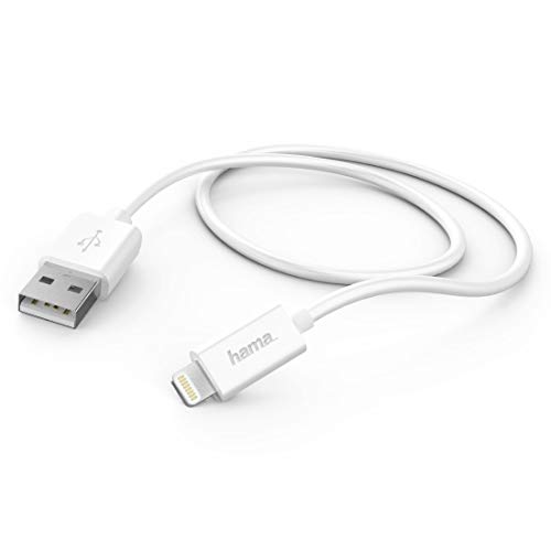 Hama Apple Ladekabel für iPhone, iPad, iPod (USB A Verbindungskabel USB-A – Lightning, MFI-zertifiziertes Datenkabel, robust, strapazierfähig, 1m) weiß von Hama