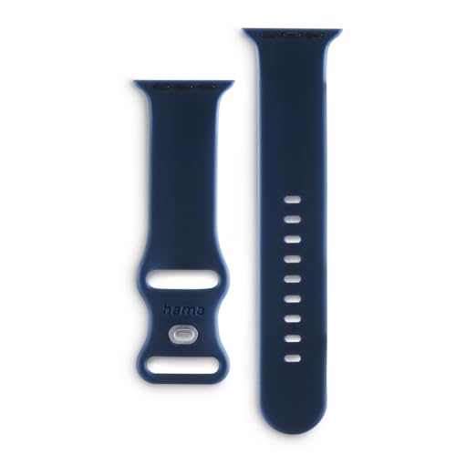 Hama Armband für Apple Watch 42/44/45/49mm (Uhr Silikon Armband, Handgelenk Wechsel) Blau von Hama