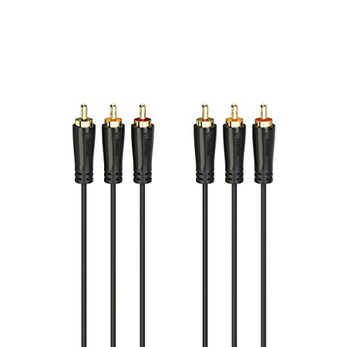 Hama Audio-/Video-Kabel, 3 Cinch-Stecker - 3 Cinch-Stecker, vergoldet, 1,5 m von Hama