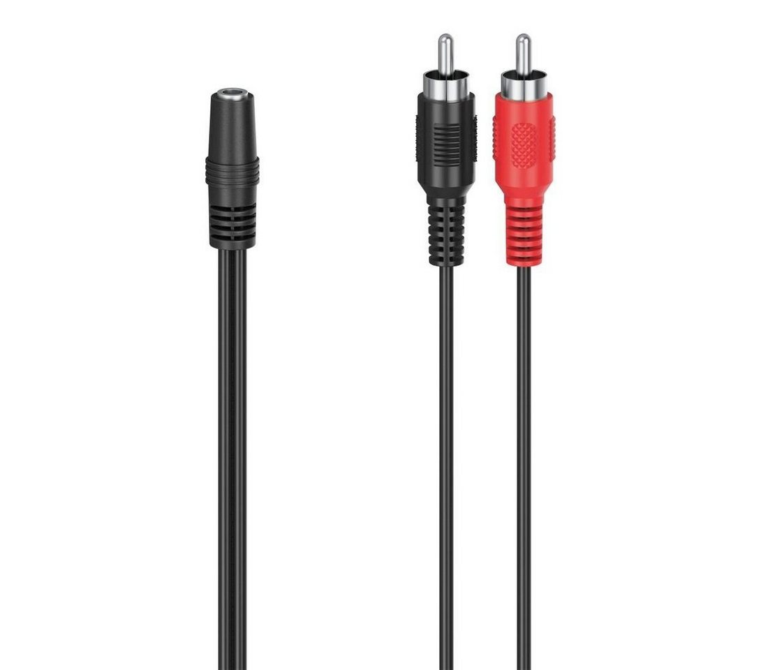 Hama Audio-Adapter, 2 Cinch-Stecker - 3,5-mm-Klinken-Kupplung Stereo Audio-Adapter Cinch zu 3,5-mm-Klinke, 12 cm von Hama