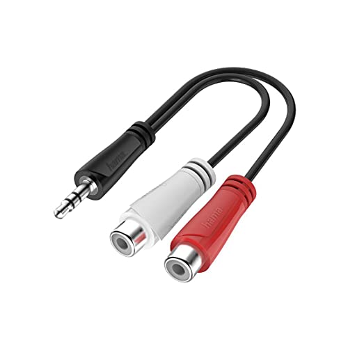 Hama Audio Adapter Klinke Cinch (3,5 mm Klinke Stecker auf 2x RCA/Cinch Buchse, HiFi Stereo Klinke Adapter zum Verbinden von Laptop, Handy, Tablet und Lautsprecher, Verstärker, Stereoanlage mit Cinch) von Hama