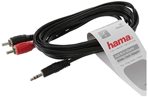 Hama Audio-Kabel 3,5-mm-Klinken-Stecker - 2 Cinchstecker, 2 m von Hama