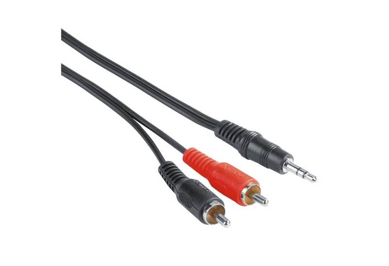 Hama Audio-Kabel 5m 3,5-mm-Klinken-Stecker - 2 Cinch-Stecker Audio-Kabel, 3,5-mm-Klinke,Cinch, Audio (500 cm), Audio-Kabel Klinke auf 2x Cinch RCA Rundkabel von Hama
