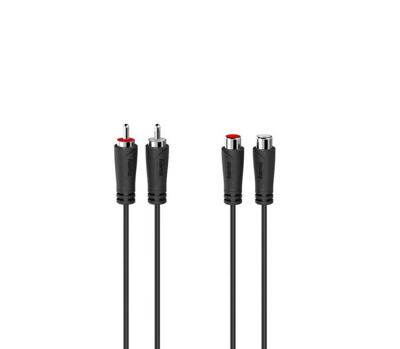 Hama Audio Verlängerungskabel, 2 Cinch Stecker, 2 Cinch Kupplungen 5m Audio-Kabel, Cinch, Cinch (50 cm) von Hama