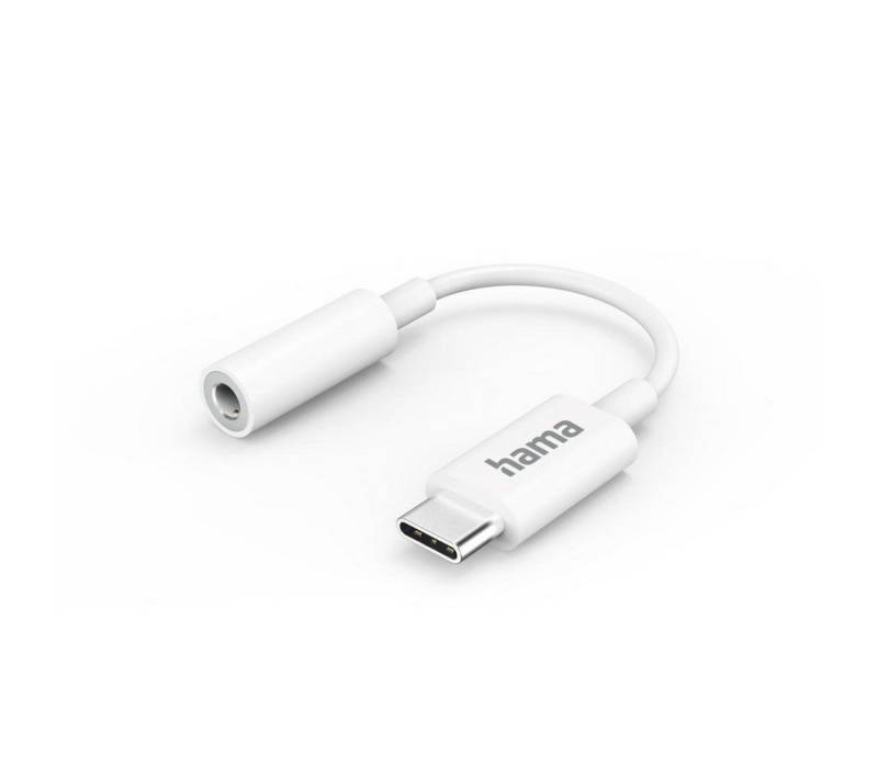 Hama Aux Adapter USB C, 3,5 mm Klinke Buchse, Weiß Audio-Adapter USB-C zu 3,5-mm-Klinke von Hama