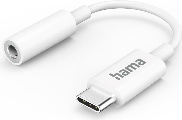 Hama Aux-Adapter USB-C - 3,5-mm-Klinke-Buchse, Weiß (00201524) von Hama