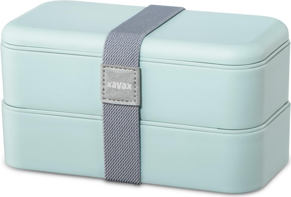 Hama Bentobox 2 stapelbare Lunchboxen, 500 ml je Kammer, pastellblau (00181595) von Hama