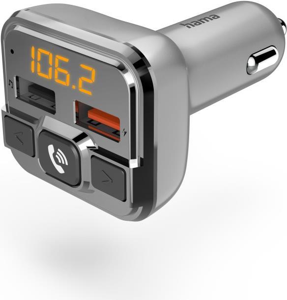 Hama Bluetooth® FM-Transmitter für Autoradio, Freisprecheinrichtung, 2x USB-Port (00201631) von Hama