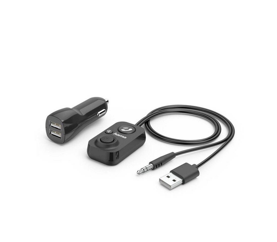 Hama Bluetooth®-Freisprecheinrichtung für Kfz mit AUX-In BT Audio Adapter USB-Adapter 3,5-mm-Klinke, 100 cm von Hama