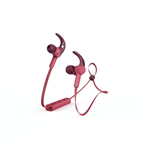 Hama Bluetooth® Kopfhörer Connect (In-Ear), Wireless, binaural, Bluetooth, 20-20.0000 Hz (Bandbreiten von Mikrofon und Kopfhörer), Mikrofon, Ohrbügel, Flachkabel rot von Hama