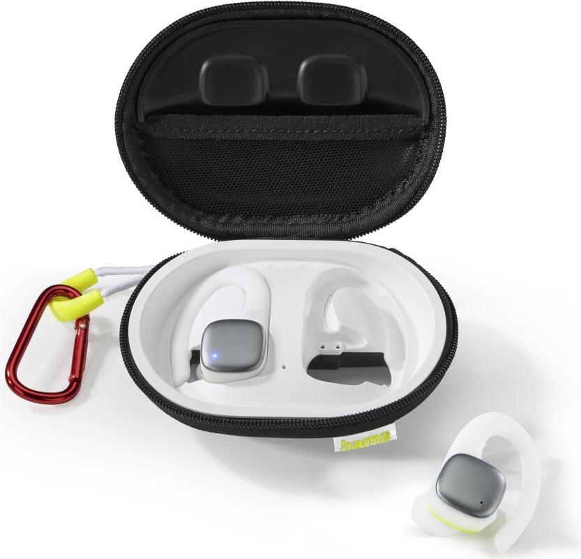 Hama Bluetooth®-Kopfhörer Spirit Athletics, True Wireless, Ohrbügel, Weiß/Gelb (00184115) von Hama