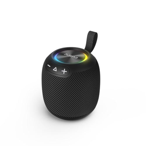 Hama Bluetooth Lautsprecher Bomb 3.0, 16W (wasserdicht IPX7, LED Beleuchtung, mit Akku, 10 Stunden Musik, True Wireless Stereo, mit Hängeschlaufe, universal, Bluetooth Box, Musikbox) schwarz von Hama