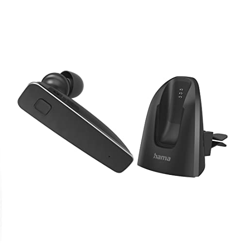 Hama Bluetooth Headset „MyVoice2100“, One-Ear (Mono Headset Bluetooth 5.0, 80 Std. Akku, Wireless Headset für 2 Geräte, Ohrbügel S/L, ideal für Brillenträger, In Ear Ohrpolster S/M/L, Ladekabel 80 cm) von Hama