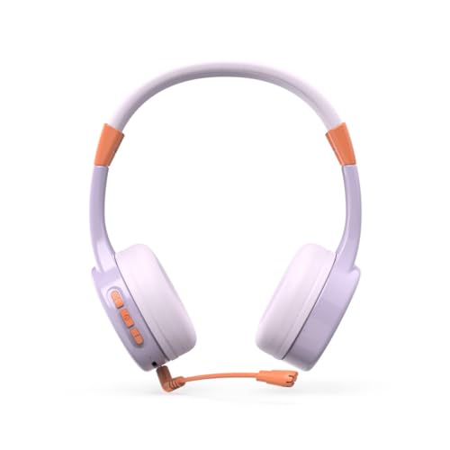 Hama Bluetooth Kinder Kopfhörer (On Ear Kopfhörer, ideal auch für Teenager, Headset mit Mikrofon, mit Lautstärkebegrenzung, größenverstellbar, flexibel, kabellos, mit Akku, Multipoint) lila von Hama