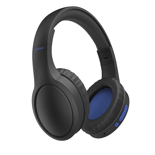 Hama Bluetooth Kopfhörer (Over Ear Kopfhörer, ANC Kopfhörer mit Noise Cancelling, 23 h Akku, Ohrpolster, gepolstertes Kopfband, Kopfhörer kabellos, Bluetooth Headset mit Sprachsteuerung) schwarz von Hama